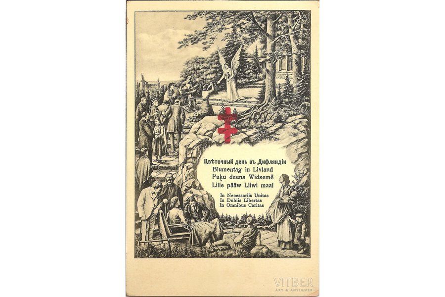 открытка, Цветочный день въ Лифляндiи, начало 20-го века